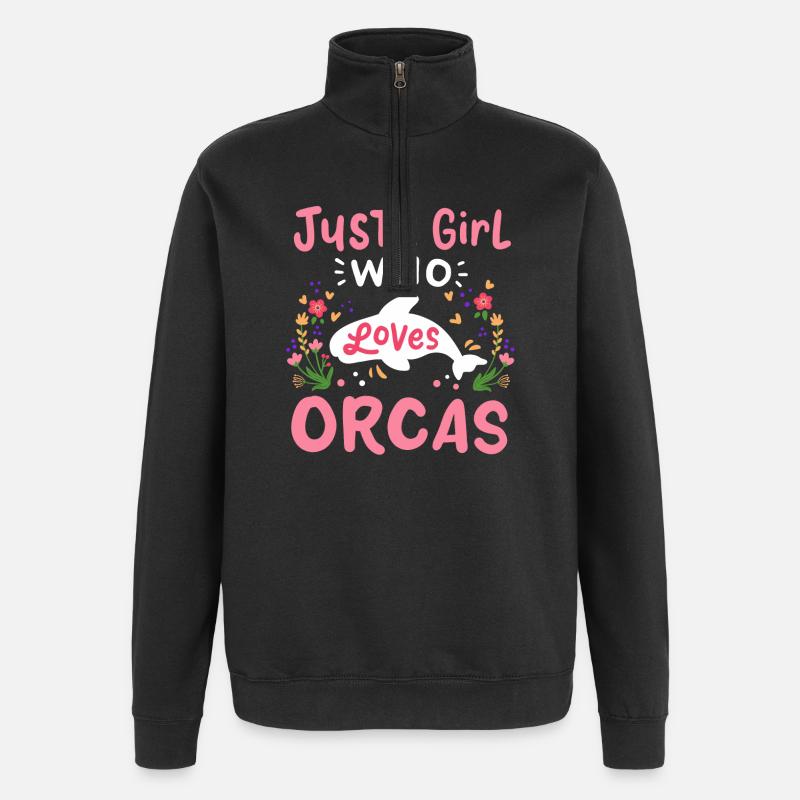 Orcas Whale Orca Lovers - Quarter-Zip Sweatshirt - black