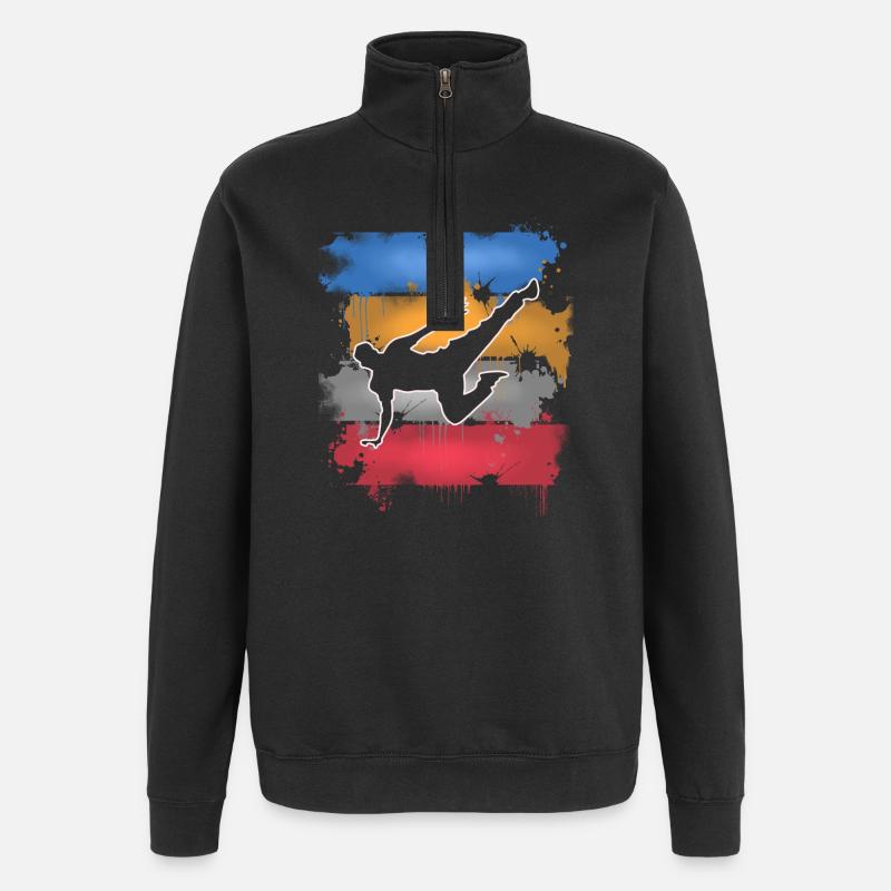 Breakdance - Quarter-Zip-Sweatshirt - Schwarz