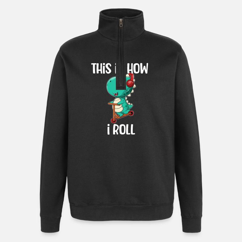 Scooter Dinosaurier - Quarter-Zip-Sweatshirt - Schwarz