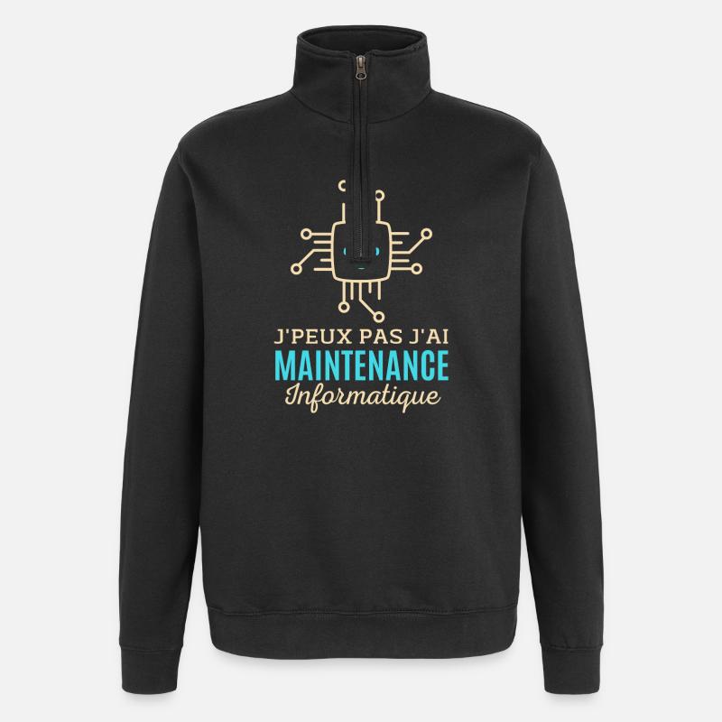 Maintenance informatique - Sweat à zip 1/4 - noir