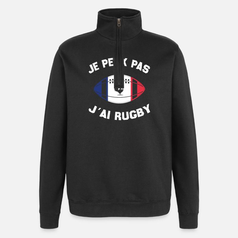 Je Peux Pas J'ai Rugby - Sweat à zip 1/4 - noir