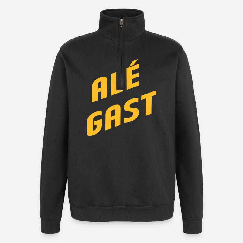 Alé Gast - Antwerp dialect - Quarter-Zip Sweatshirt - black