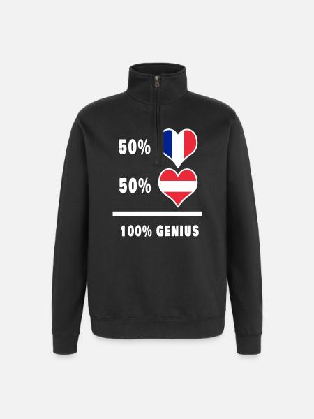 France and Austria Ingenious / Gift - Quarter-Zip Sweatshirt - black