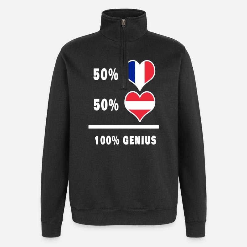 France and Austria Ingenious / Gift - Quarter-Zip Sweatshirt - black