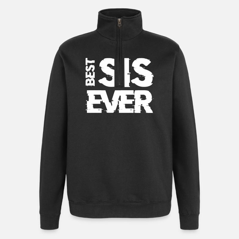BEST SIS EVER new - Sweat à zip 1/4 - noir