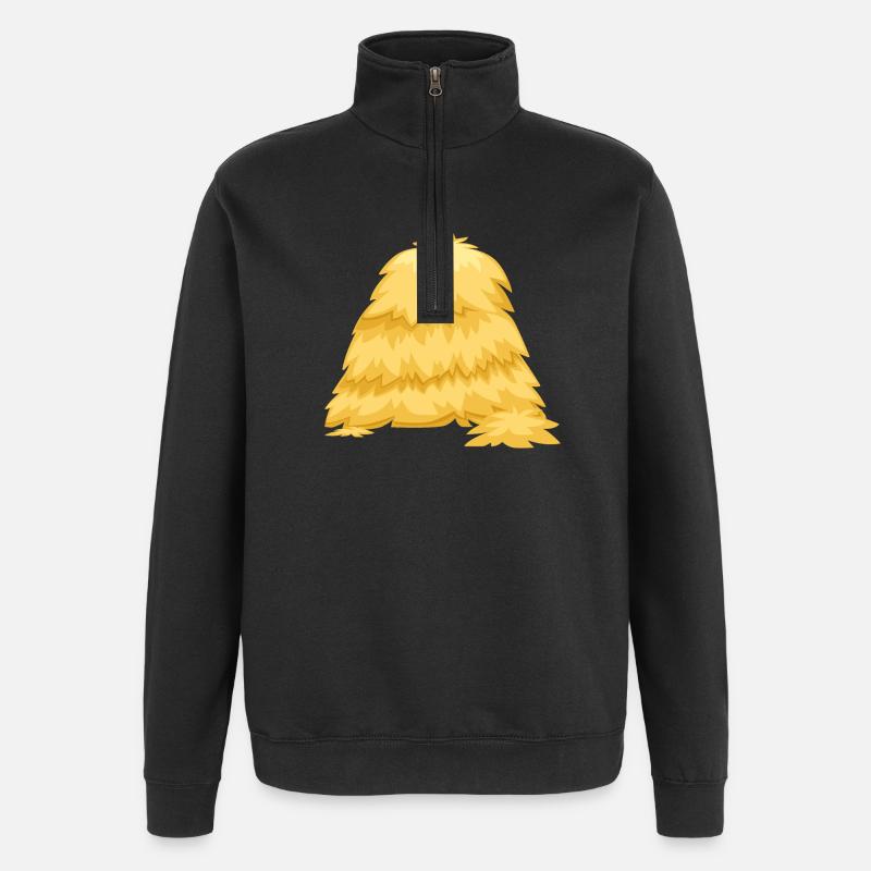 Why is there straw here? - Quarter-Zip Sweatshirt - black