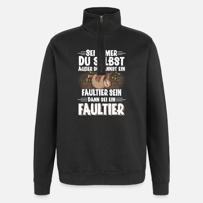 Faultier - Quarter-Zip-Sweatshirt - Schwarz