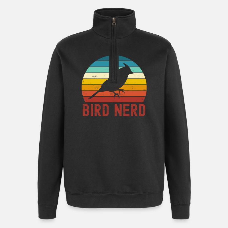 Oiseaux oiseaux - Sweat à zip 1/4 - noir