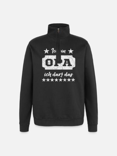  Lustiger Opa Spruch - Quarter-Zip-Sweatshirt - Schwarz