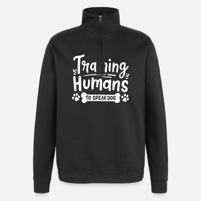 Hundetraining Hundetrainer - Quarter-Zip-Sweatshirt - Schwarz