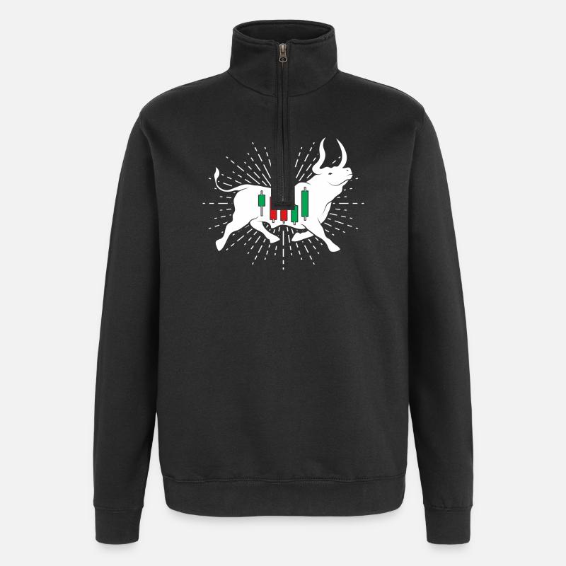 Aktien Bulle - Quarter-Zip-Sweatshirt - Schwarz