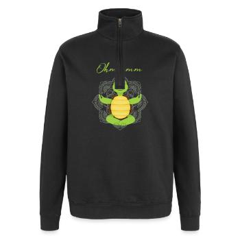 Tortue - Sweat à zip 1/4 - noir - Devant - AI Model Female 172 light (172cm) & AI Model Male 178 dark (178cm)