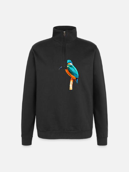 Kingfisher - Sweat à zip 1/4 - noir