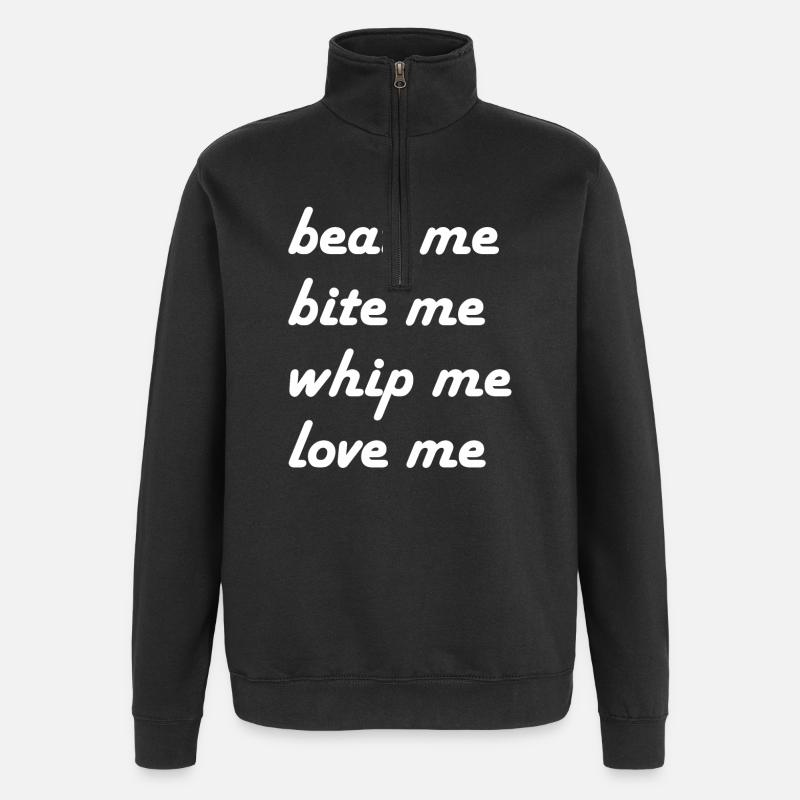 beat me me whip me - Sweat à zip 1/4 - noir