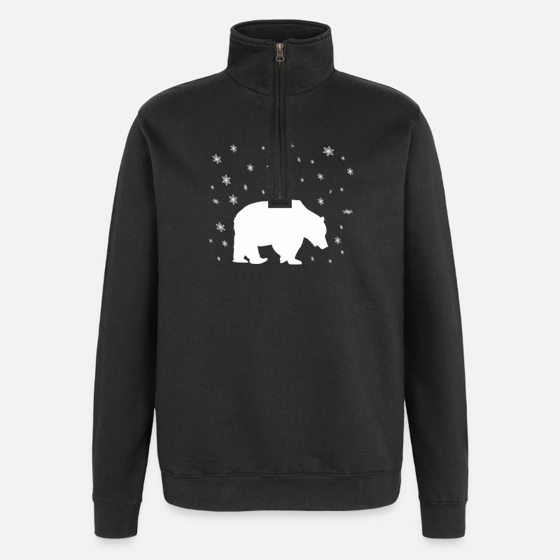 Polar Bear In The Snow - Quarter-Zip Sweatshirt - black