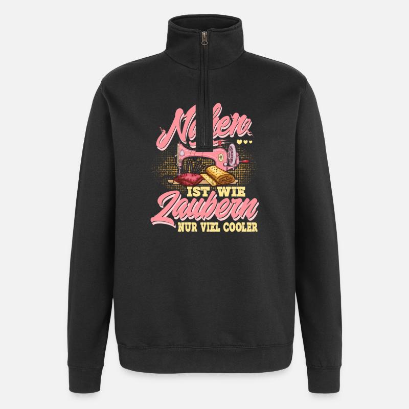 Nähen - Quarter-Zip-Sweatshirt - Schwarz