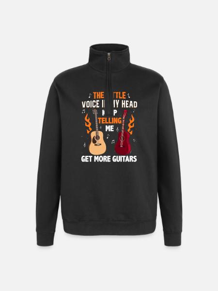 Guitarist Guitar Player Guitar - Quarter-Zip Sweatshirt - black