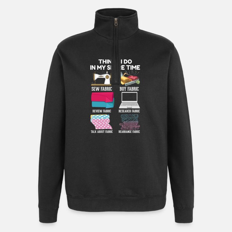 sew - Quarter-Zip Sweatshirt - black