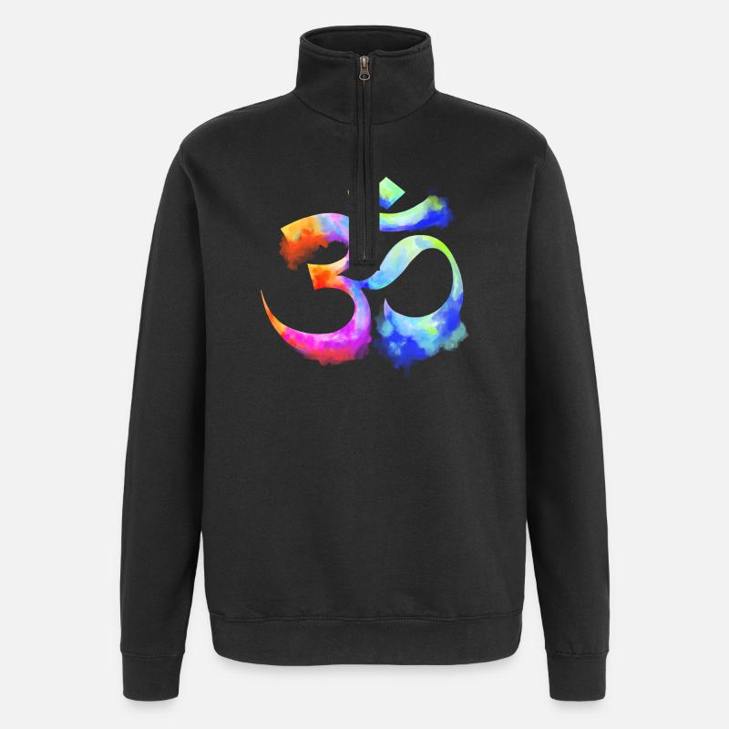 Om arcenciel Aquarell - Quarter-Zip-Sweatshirt - Schwarz
