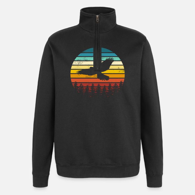 Bird Eagle - Quarter-Zip Sweatshirt - black