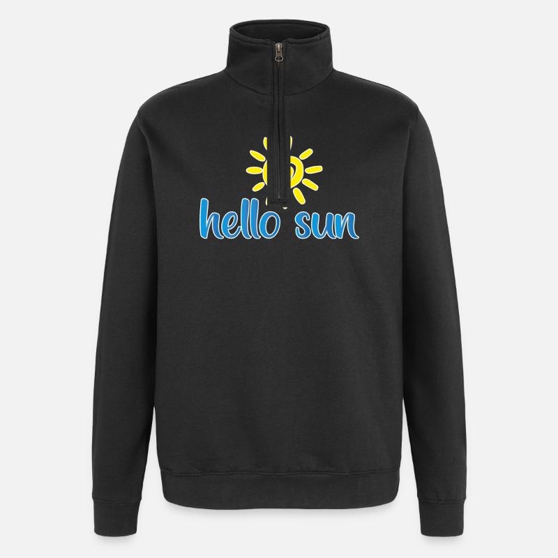 sun 01 - Quarter-Zip-Sweatshirt - Schwarz