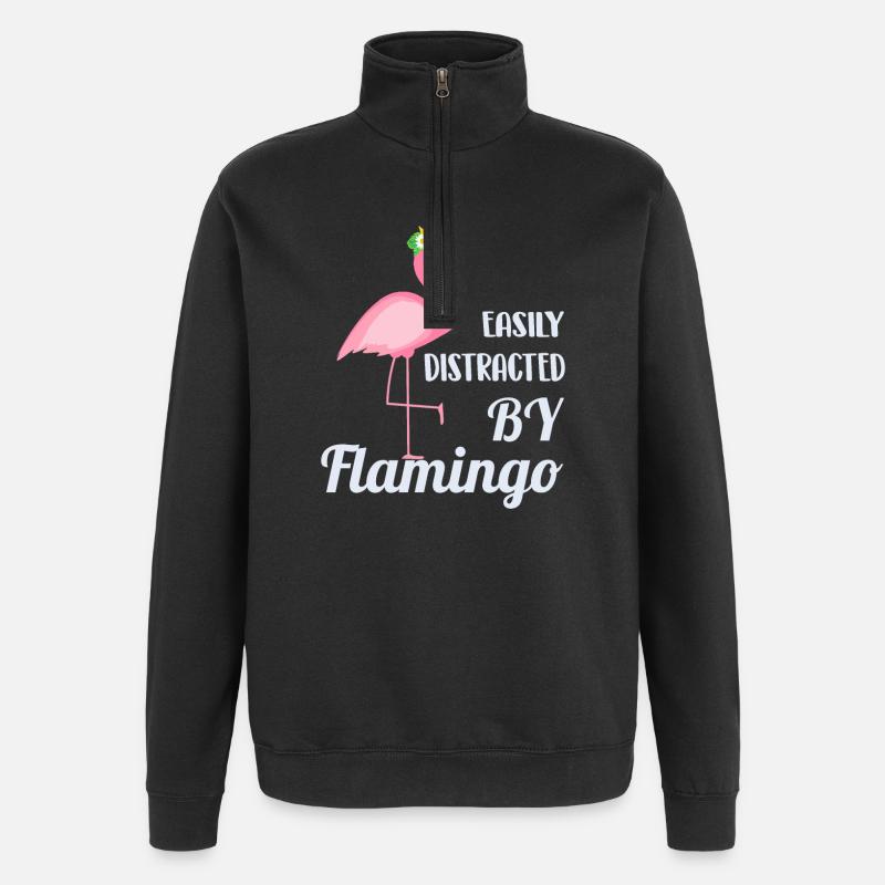 flamingo - Quarter-Zip Sweatshirt - black
