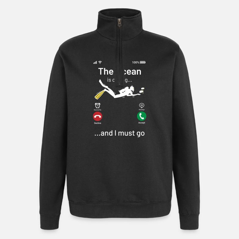 diver - Quarter-Zip Sweatshirt - black