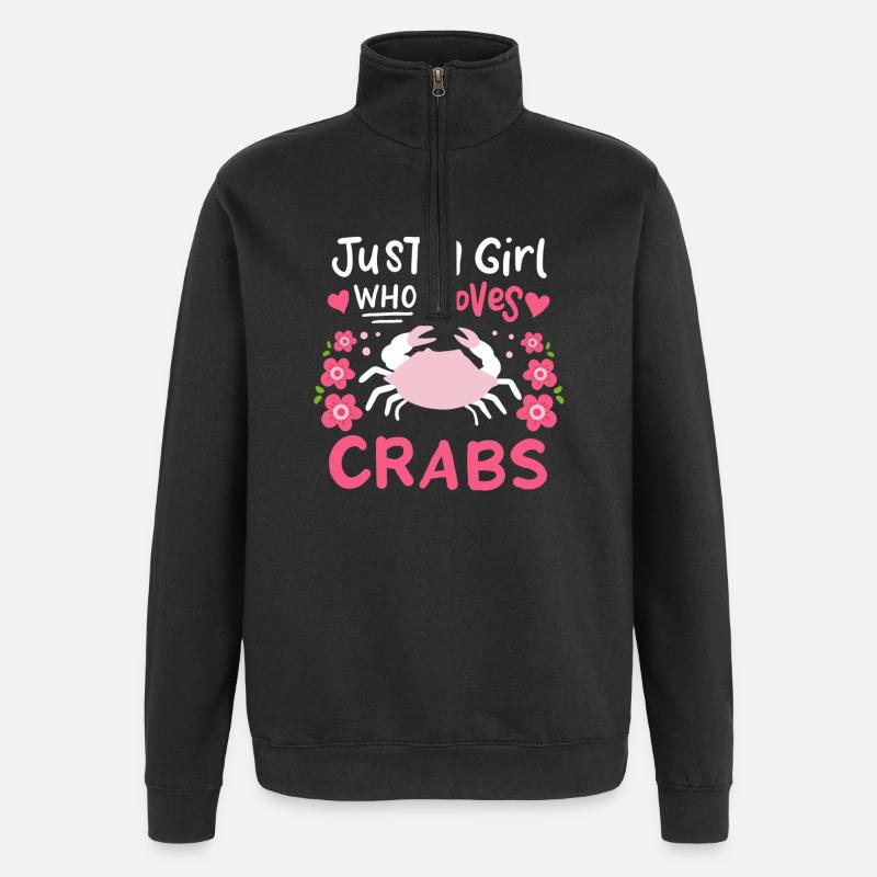 Krabben Meeresfrüchte - Quarter-Zip-Sweatshirt - Schwarz