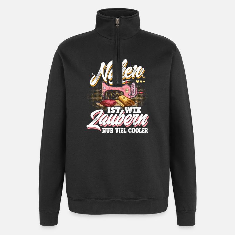 Nähen - Quarter-Zip-Sweatshirt - Schwarz