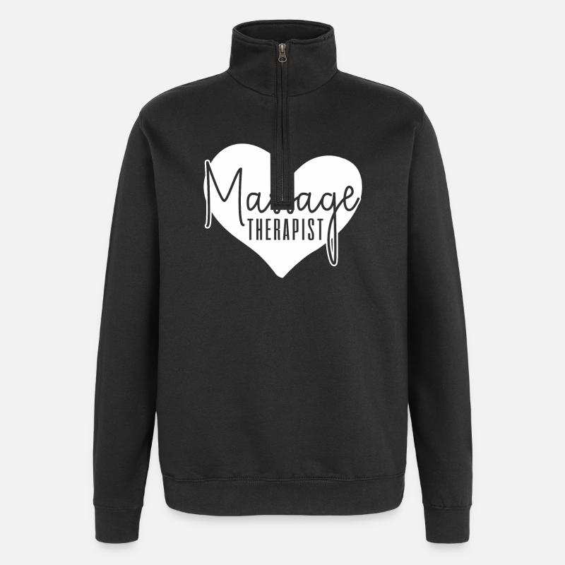 Massagethérapeute massage - Sweat à zip 1/4 - noir