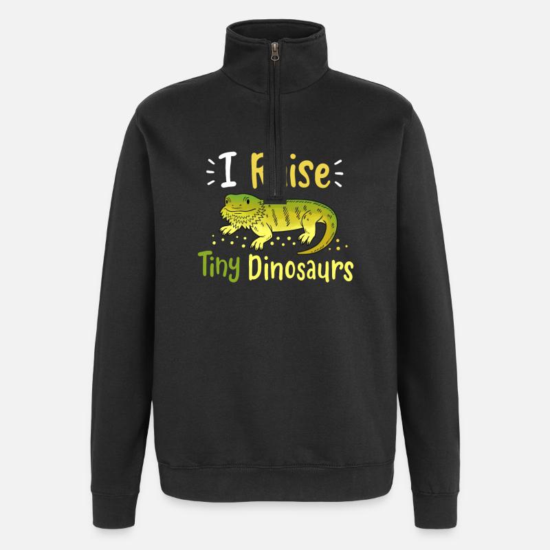 Reptiles lézards dragons barbus - Sweat à zip 1/4 - noir