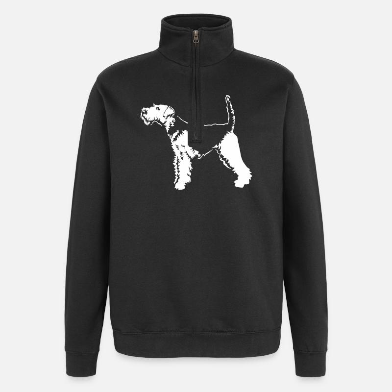 Welsh Terrier « Black Edition » - Sweat à zip 1/4 - noir