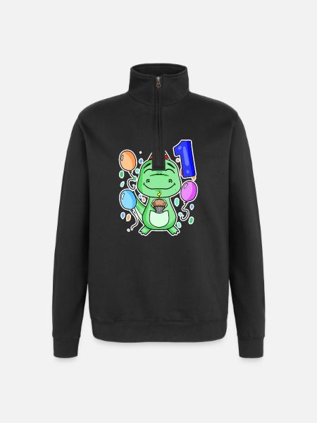 1st birthday - 1 year old - Quarter-Zip Sweatshirt - black