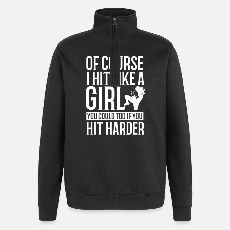 Kickboxing Boxing Kickboxer Muay Thai - Quarter-Zip Sweatshirt - black