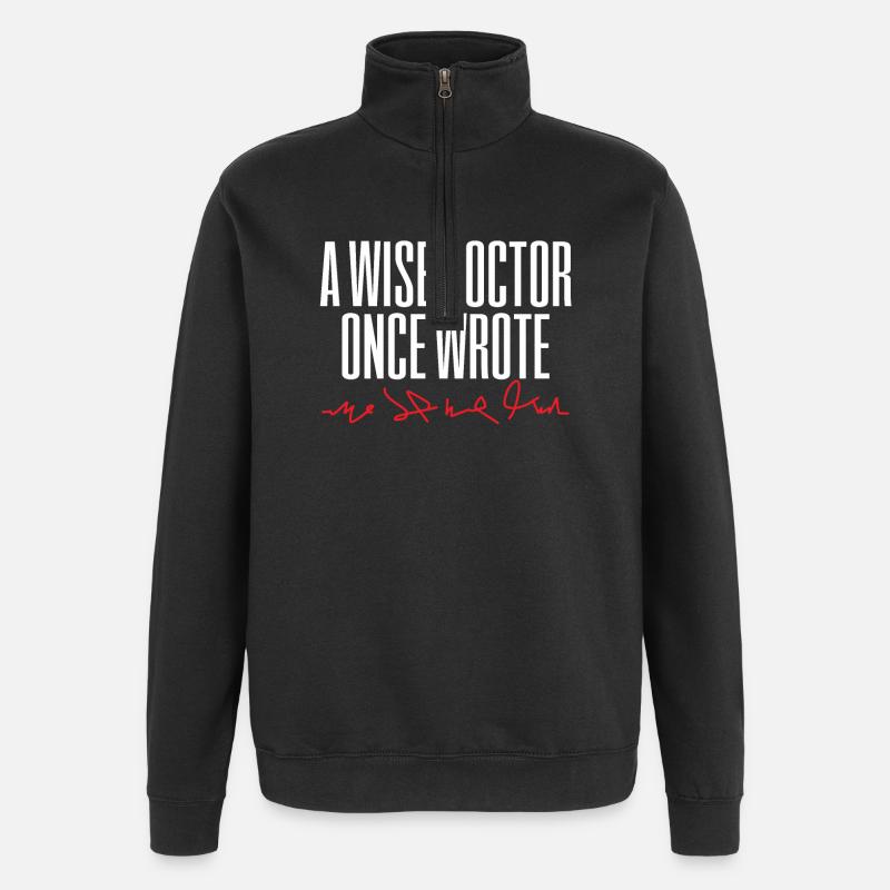 Arzt Doktor Medizin Handschrift - Quarter-Zip-Sweatshirt - Schwarz