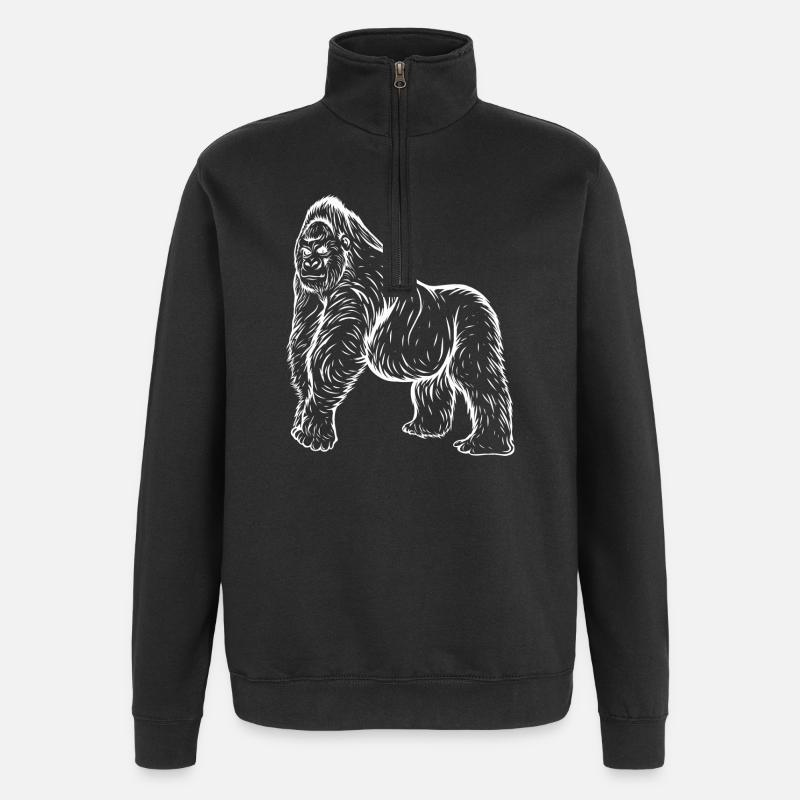 gorilla - Quarter-Zip Sweatshirt - black