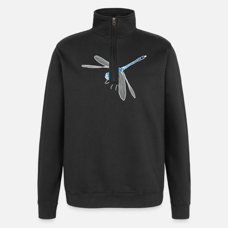Libellule - Sweat à zip 1/4 - noir