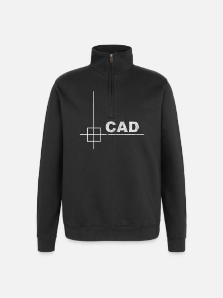Minimal CAD Designer Engineering Design - Quarter-Zip Sweatshirt - black