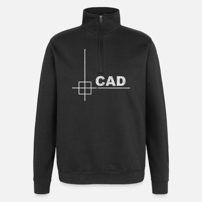 Minimal CAD Designer Engineering Design - Quarter-Zip Sweatshirt - black