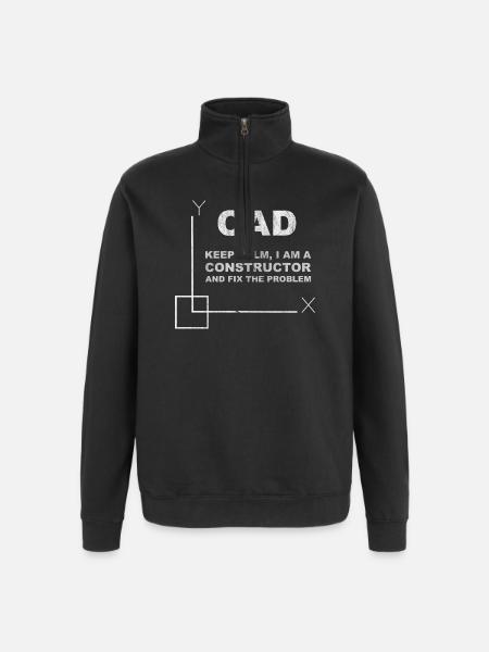CAD Keep Calm Constructor Engineering - Sweat à zip 1/4 - noir