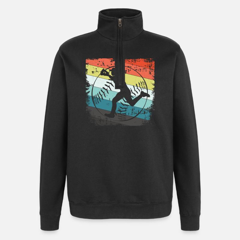 Baseball Baseballspieler - Quarter-Zip-Sweatshirt - Schwarz