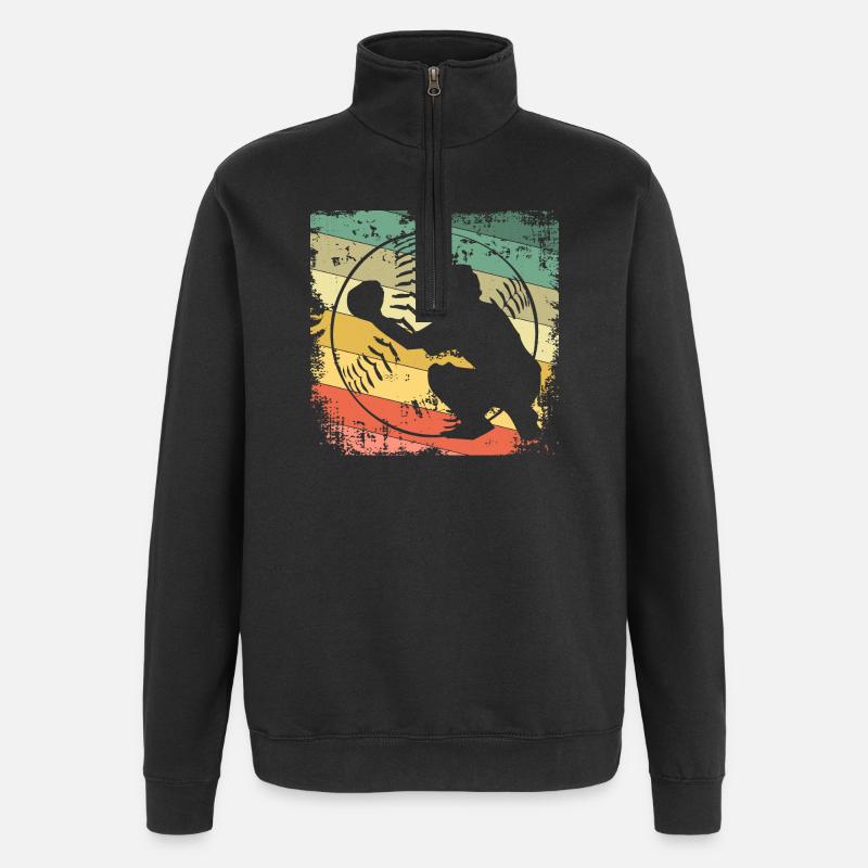 Base-ball - Sweat à zip 1/4 - noir