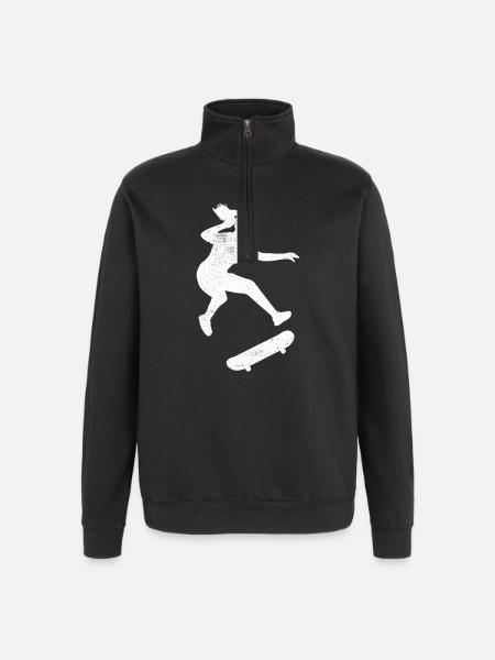 Skating Skater Skateboard Skate - Quarter-Zip Sweatshirt - black