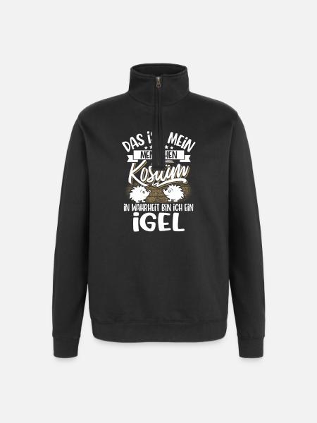 Igel - Quarter-Zip-Sweatshirt - Schwarz