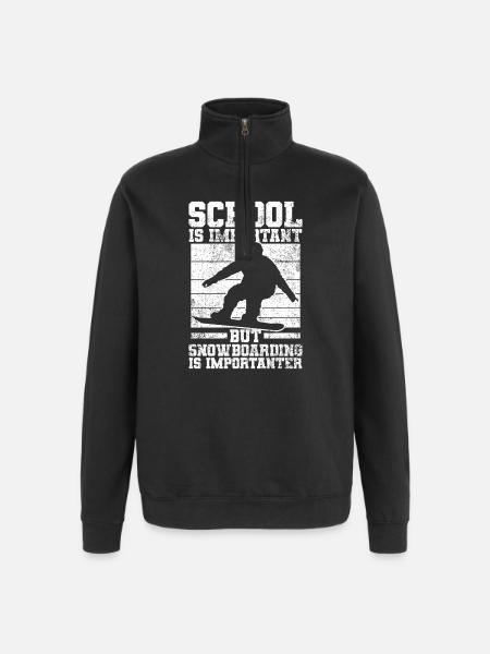 Snowboarding Snowboarder Snowboard - Quarter-Zip Sweatshirt - black