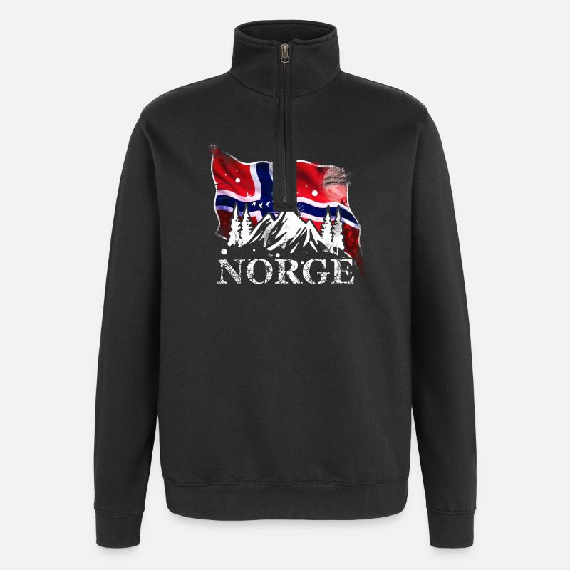 Norway - Quarter-Zip Sweatshirt - black