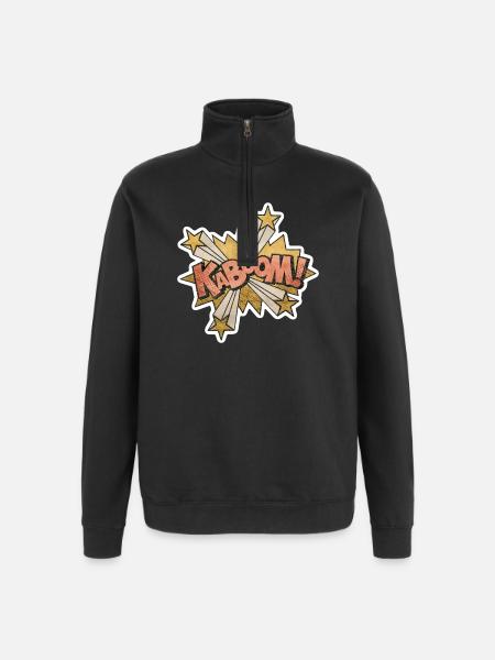 Action Pop Art Kabbom Comique - Sweat à zip 1/4 - noir