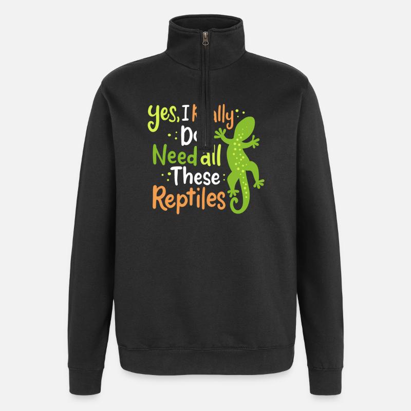 Reptil Eidechse Herpetologe - Quarter-Zip-Sweatshirt - Schwarz