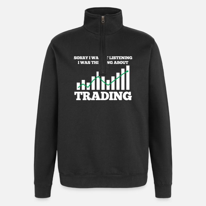 Handel Trading Börse - Quarter-Zip-Sweatshirt - Schwarz