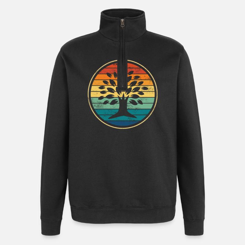 Baum - Quarter-Zip-Sweatshirt - Schwarz